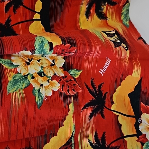 VTG HINALEA Made in Hawaii Girls Palm Tree Hibiscus Tie Back Sun Dress - Picture 6 of 8